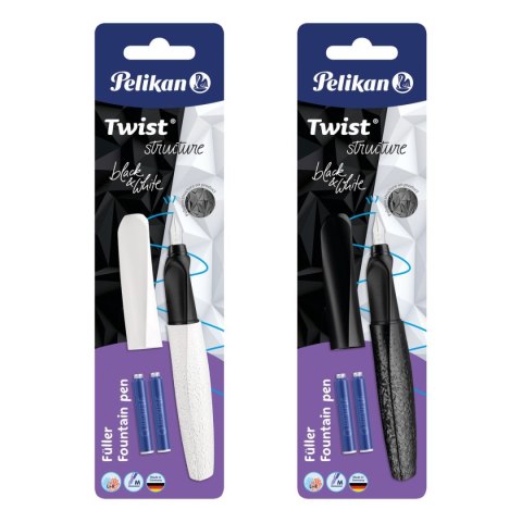 Pióro wieczne Twist 824637 P457 M Biał/czar + 2 naboje Pelikan (300009999)