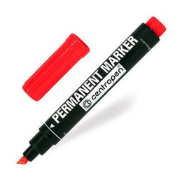 Marker permanentny Centropen czerwony 2,0-5,0mm ścięta końcówka (8576)