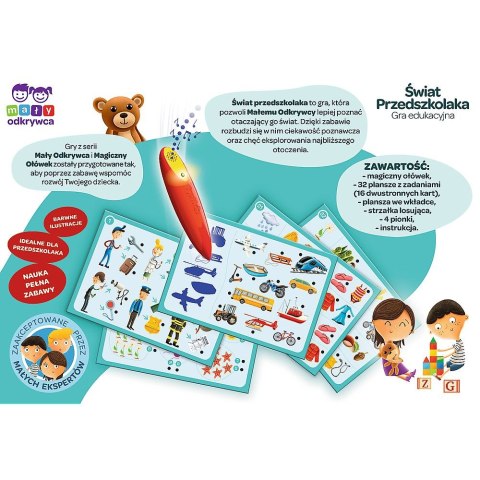 Gra edukacyjna Świat przedszkolaka Mały Odkrywca i Magiczny ołówek Świat przedszkolaka Magiczny ołówek Trefl (02112) Gra edukacyjna Świat przedszkolaka Mały Odkrywca i Magiczny ołówek Świat przedszkolaka Magiczny ołówek Trefl (02112)