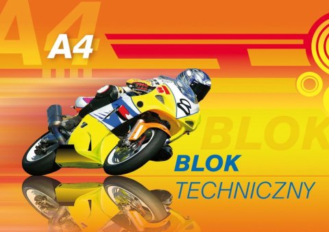 Blok techniczny A4 biały 240g 10k [mm:] 210x297 Kreska