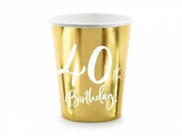 Kubek jednorazowy Partydeco 40th Birthday, złoty papier 220ml (KPP73-40-019M-EU1)