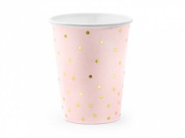 Kubek jednorazowy Partydeco Kropki, jasny róż (1 op. / 6 szt.) papier 260ml (KPP50-081J-EU1)
