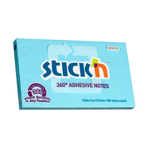 Notes samoprzylepny (karteczki) Stick'n 360 stopni niebieski 100k [mm:] 127x76 (21557)