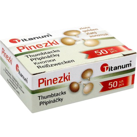 Pinezki Titanum złote 50 szt. Pinezki Titanum złote 50 szt.