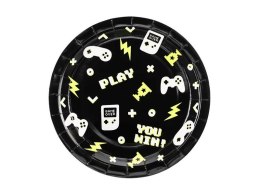 Talerz jednorazowy Partydeco Gamepady papier śr. 230mm 6 szt (TPP88)