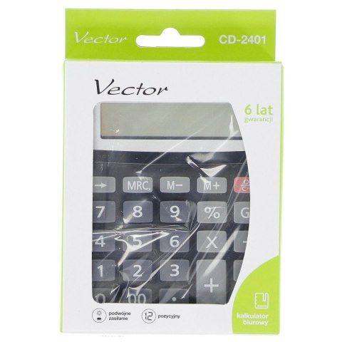 Kalkulator kieszonkowy Vector (KAV CD-2401 BLK) Kalkulator kieszonkowy Vector (KAV CD-2401 BLK)