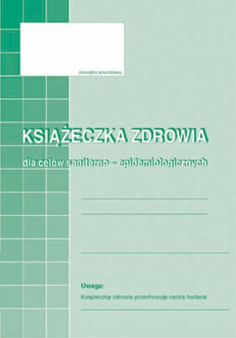 Druk offsetowy Michalczyk i Prokop Książeczka zdrowia dla celów sanitarno-epidemiologicznych A6 8k. (530-5) Druk offsetowy Michalczyk i Prokop Książeczka zdrowia dla celów sanitarno-epidemiologicznych A6 8k. (530-5)