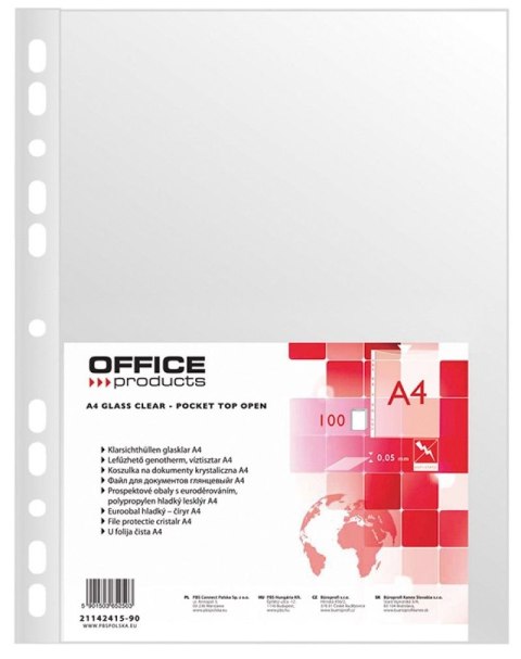 Koszulki na dokumenty Office Products krystaliczne A4 kolor: przezroczysty typu U 50 mic. (21142415-90) Koszulki na dokumenty Office Products krystaliczne A4 kolor: przezroczysty typu U 50 mic. (21142415-90)