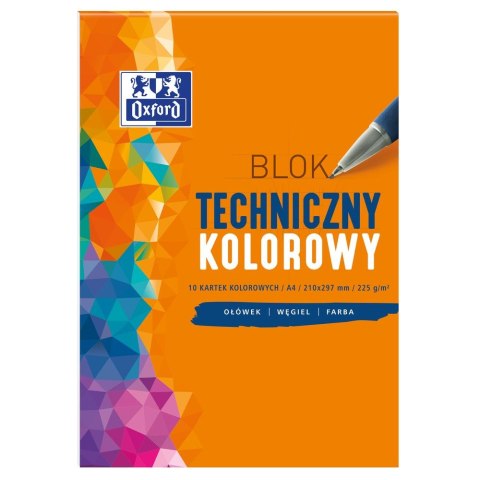 Blok techniczny Oxford Oxford A4 kolorowy 225g 10k (400093230) Blok techniczny Oxford Oxford A4 kolorowy 225g 10k (400093230)