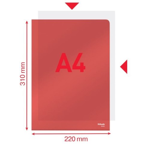 Ofertówka Esselte A4 kolor: czerwony typu L 150 mic. (55433) Ofertówka Esselte A4 kolor: czerwony typu L 150 mic. (55433)