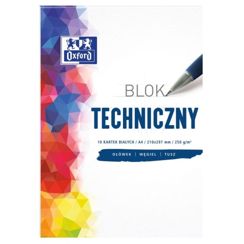 Blok techniczny Oxford Oxford A4 biały 250g 10k (400093199) Blok techniczny Oxford Oxford A4 biały 250g 10k (400093199)