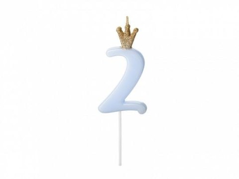 Świeczka urodzinowa Cyferka 2, jasny niebieski, 9.5cm Partydeco (SCU6-2-001J) Świeczka urodzinowa Cyferka 2, jasny niebieski, 9.5cm Partydeco (SCU6-2-001J)