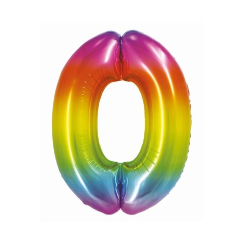 Balon foliowy Godan Smart cyfra 0 tęcza 76cm (CH-STC0) Balon foliowy Godan Smart cyfra 0 tęcza 76cm (CH-STC0)