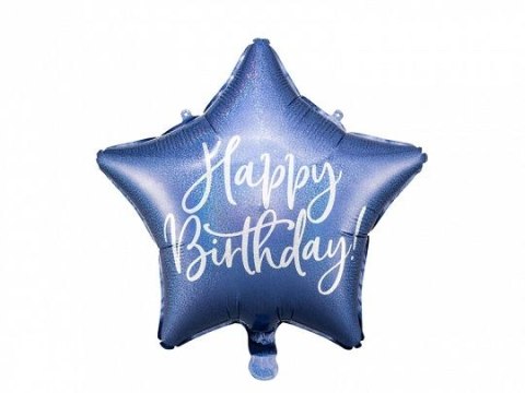 Balon foliowy Partydeco Happy Birthday, 40cm, granatowy 15,5cal (FB93-074) Balon foliowy Partydeco Happy Birthday, 40cm, granatowy 15,5cal (FB93-074)