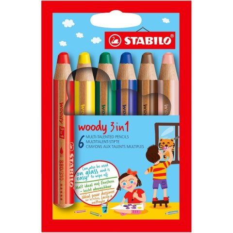 Kredki akwarelowe Stabilo Woody 6 kol. Kredki akwarelowe Stabilo Woody 6 kol.
