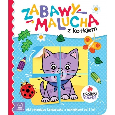Książeczka edukacyjna Aksjomat Zabawy malucha z kotkiem. Aktywizująca książeczka z naklejkami puzzlami Książeczka edukacyjna Aksjomat Zabawy malucha z kotkiem. Aktywizująca książeczka z naklejkami puzzlami