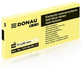 Notes samoprzylepny (karteczki) Donau Eco żółty 100k [mm:] 38x51 (7591001PL-11)