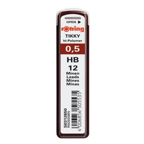 Wkład do ołówka (grafit) Rotring HB 0,5mm (S0312650) Wkład do ołówka (grafit) Rotring HB 0,5mm (S0312650)