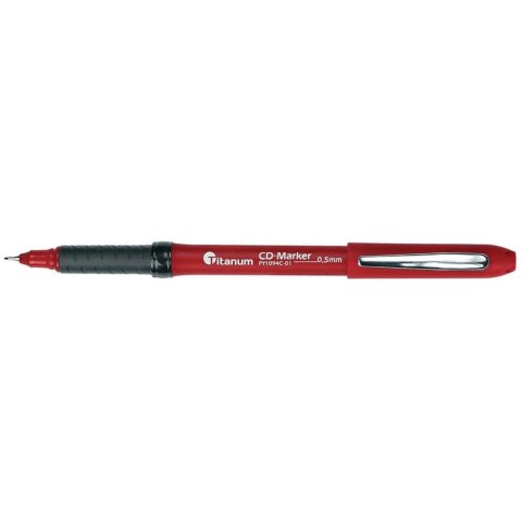Marker do cd Titanum czerwony 0,5mm (PY1094C-01)