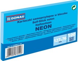 Notes samoprzylepny (karteczki) Donau Neon niebieski 100k [mm:] 127x76 (7588011-10)
