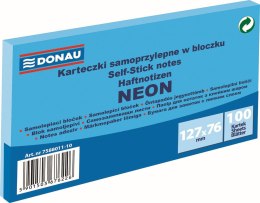 Notes samoprzylepny (karteczki) Donau Neon niebieski 100k [mm:] 127x76 (7588011-10)