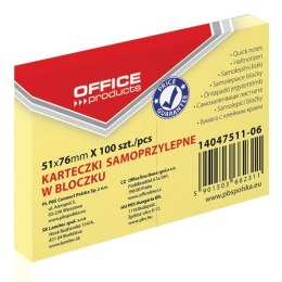 Notes samoprzylepny (karteczki) Office Products żółty 100k [mm:] 51x76 (14047511-06)