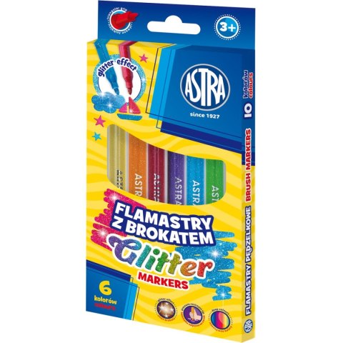 Flamaster okrągłe z brokatem 6 kol. Astra (314023001) Flamaster okrągłe z brokatem 6 kol. Astra (314023001)