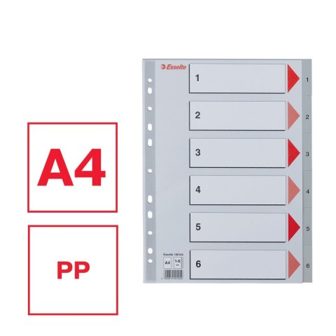 Przekładka numeryczna Esselte A4 szara 6k 1-6 (100104) Przekładka numeryczna Esselte A4 szara 6k 1-6 (100104)