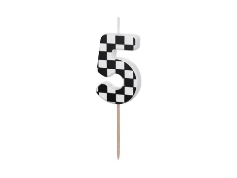 Świeczka urodzinowa Cyferka 5, 5.5 cm, mix Partydeco (SCU7-5)