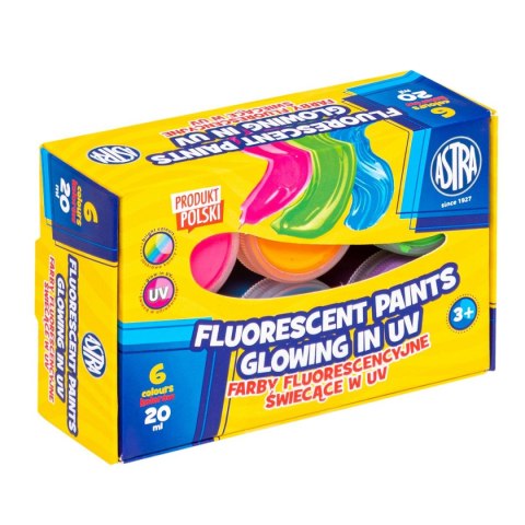 Farby plakatowe dekoracyjne fluorescencyjne kolor: mix 20ml 6 kolor. Astra (301124004) Farby plakatowe dekoracyjne fluorescencyjne kolor: mix 20ml 6 kolor. Astra (301124004)