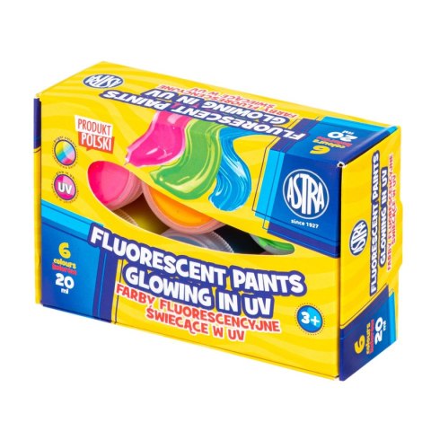Farby plakatowe dekoracyjne fluorescencyjne kolor: mix 20ml 6 kolor. Astra (301124004) Farby plakatowe dekoracyjne fluorescencyjne kolor: mix 20ml 6 kolor. Astra (301124004)