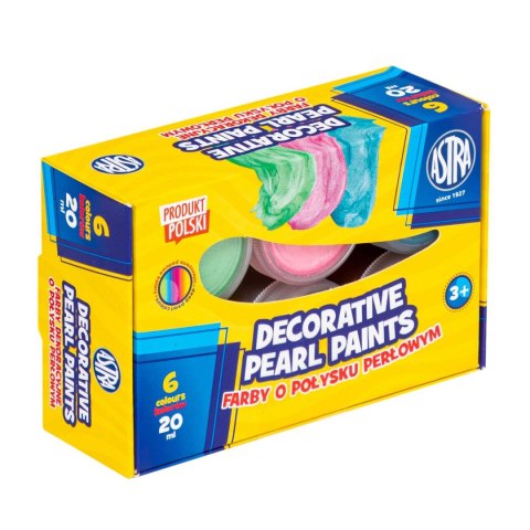 Farby plakatowe Astra dekoracyjne o połysku perłowym kolor: mix 20ml 6 kolor. (301124004) Farby plakatowe Astra dekoracyjne o połysku perłowym kolor: mix 20ml 6 kolor. (301124004)