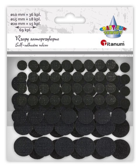 Rzepy Titanum Craft-Fun Series samoprzylepne czarne 3 rozmiary 69 szt (5903714546008) Rzepy Titanum Craft-Fun Series samoprzylepne czarne 3 rozmiary 69 szt (5903714546008)