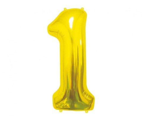 Balon foliowy Godan Cyfra 1, złota, 85 cm 85cal (BC-HZL1) Balon foliowy Godan Cyfra 1, złota, 85 cm 85cal (BC-HZL1)