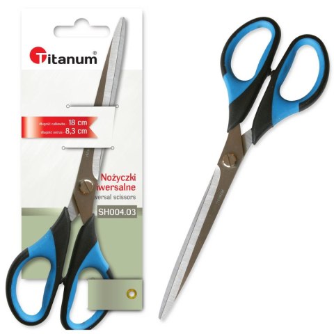 Nożyczki Titanum ergonomiczne 18cm (SH004-03) Nożyczki Titanum ergonomiczne 18cm (SH004-03)