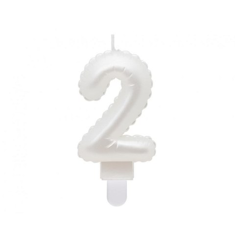Świeczka urodzinowa Godan cyferka 2, perłowa biała, 7 cm (SF-PBI2) Świeczka urodzinowa Godan cyferka 2, perłowa biała, 7 cm (SF-PBI2)