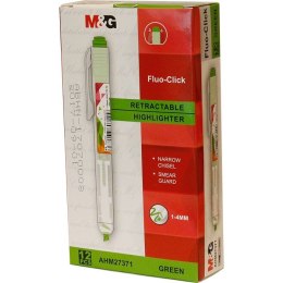 Zakreślacz M&G Fluo-Click automatyczny zielony 1,0-4,0mm (AHM27371)