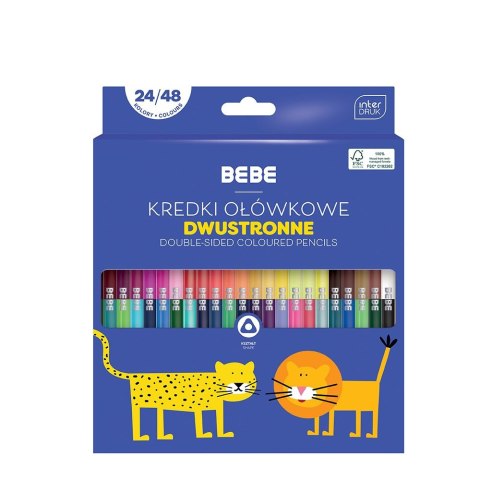 Kredki ołówkowe Bebe BB KIDS dwustronne 24/48 5902277327109 48 kol. (FSC100%) Kredki ołówkowe Bebe BB KIDS dwustronne 24/48 5902277327109 48 kol. (FSC100%)