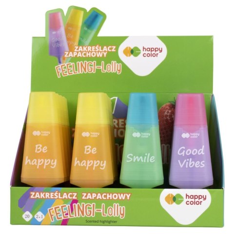 Zakreślacz Feelingi - Lolly, zapachowy, miks kol., 20 szt. w displayu Zakreślacz Feelingi - Lolly, zapachowy, miks kol., 20 szt. w displayu
