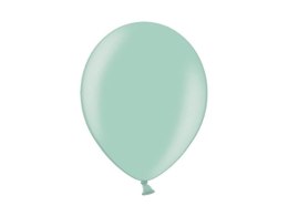 Balon gumowy metalizowany 100 szt zielony jasny Partydeco