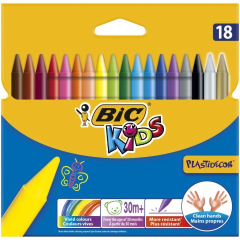 Kredki świecowe Bic Kids Plastidecor 18 kol 18 kol. (829771) Kredki świecowe Bic Kids Plastidecor 18 kol 18 kol. (829771)