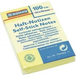Notes samoprzylepny (karteczki) Donau żółta 100k [mm:] 51x76 (7584001)