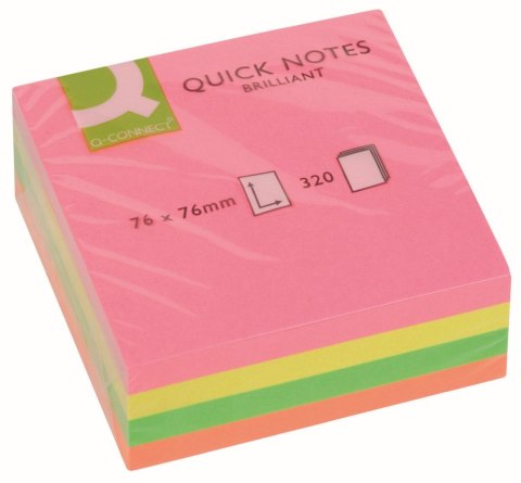 Notes samoprzylepny (karteczki) neonowe neonowy 320k [mm:] 76x76 Q-Connect (KF01348)