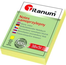 Notes samoprzylepny (karteczki) Titanum żółty 100k [mm:] 38x51 (S-2005)