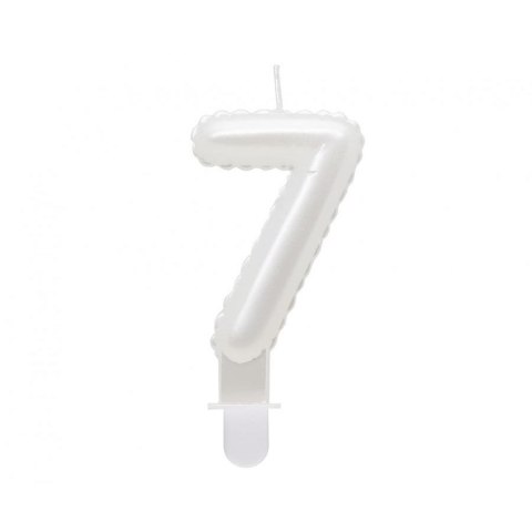 Świeczka urodzinowa Godan cyferka 7, perłowa biała, 7 cm (SF-PBI7) Świeczka urodzinowa Godan cyferka 7, perłowa biała, 7 cm (SF-PBI7)