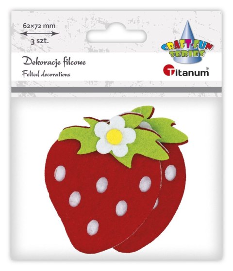 Ozdoba filcowa Titanum Craft-Fun Series truskawki (20CR0312-31) Ozdoba filcowa Titanum Craft-Fun Series truskawki (20CR0312-31)