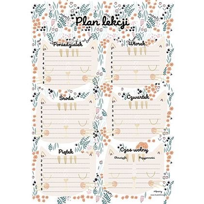 Plan lekcji koty Henry (5905701482566) Plan lekcji koty Henry (5905701482566)