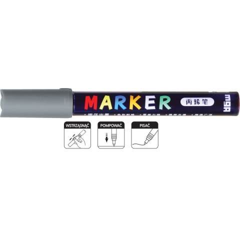 Marker permanentny M&G szary 1-2mm okrągła końcówka (MG APL910-80) Marker permanentny M&G szary 1-2mm okrągła końcówka (MG APL910-80)