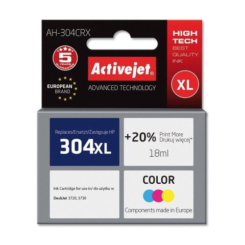 Tusz (cartridge) alternatywny Activejet HP 304XL N9K07A mix 18ml (EXPACJAHP0245) Tusz (cartridge) alternatywny Activejet HP 304XL N9K07A mix 18ml (EXPACJAHP0245)