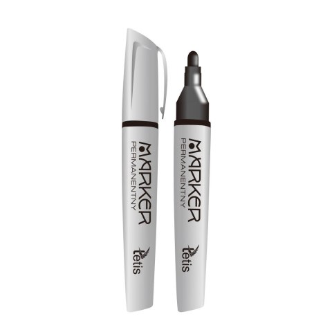 Marker permanentny Tetis czarny 3,0mm ścięta końcówka (KM109-VO) Marker permanentny Tetis czarny 3,0mm ścięta końcówka (KM109-VO)